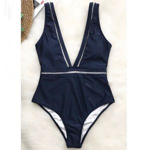 NWT CupShe Navy One-Piece M